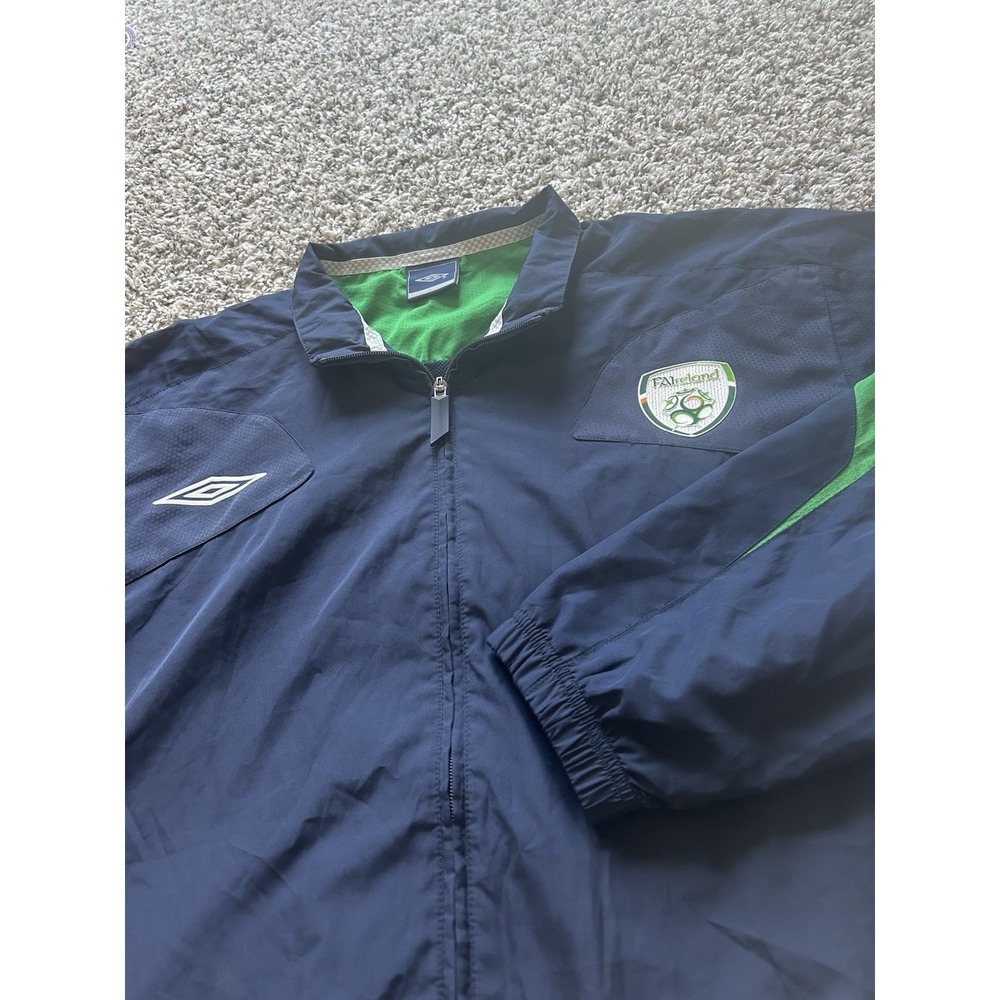 Vintage Umbro Men's XL Republic Of Ireland Training Jacket Full Zip Hoodie